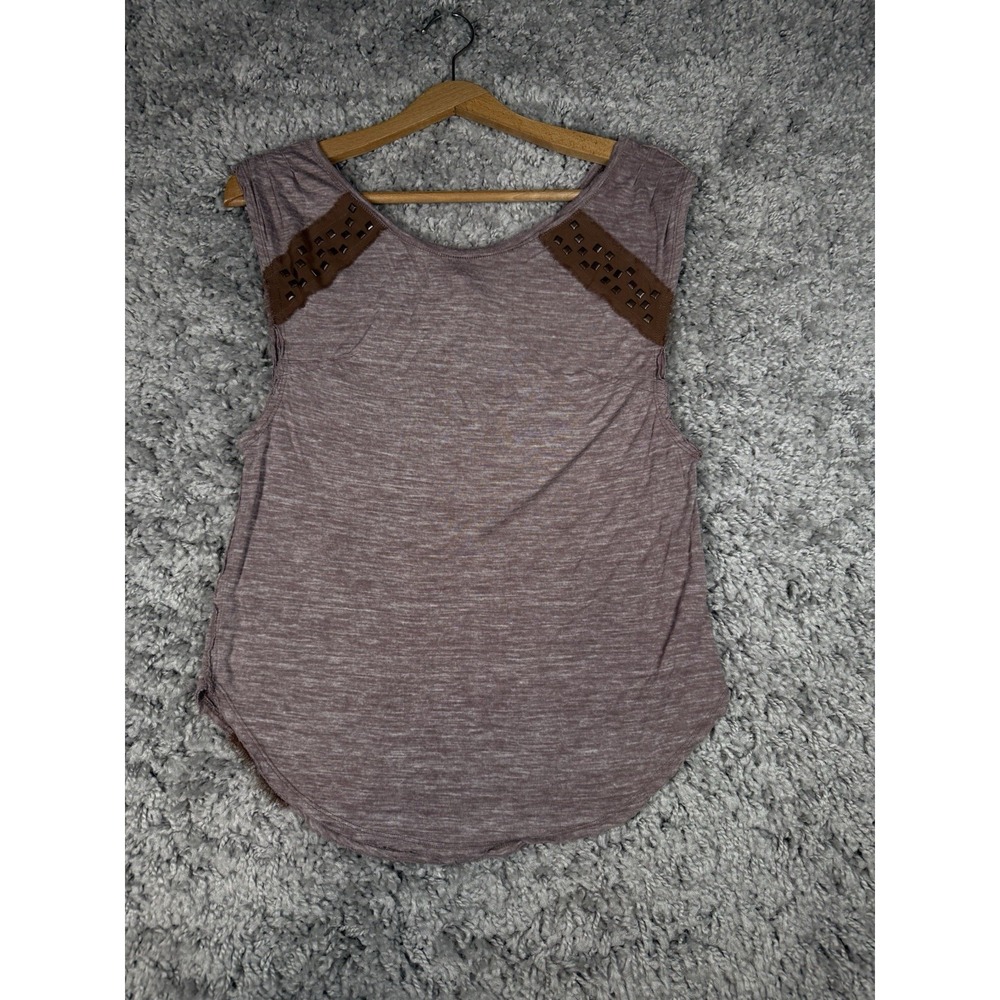 We The Free People Studded Slub Jersey Tank Top Size XS Extra Small Brown